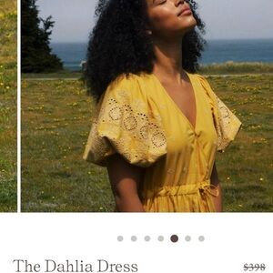 Christy Dawn Dahlia dress in chamomile embroidered regenerative cotton M